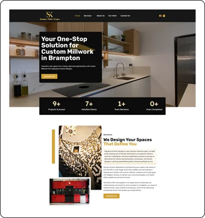 signature kitchen designs website landing page overview